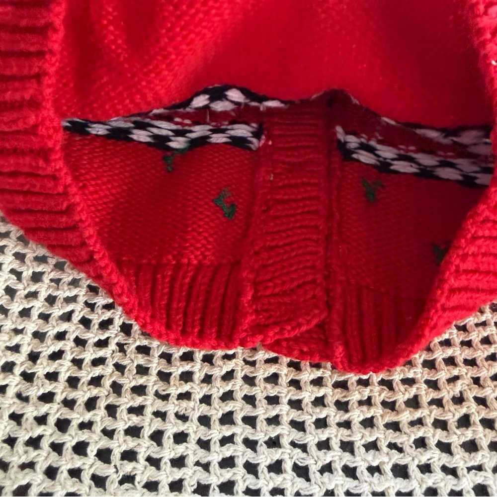 Vintage Toddler Cardigan Sweater Zoo Animal Circus Train Red Size 2 Cotton - Picture 12 of 14